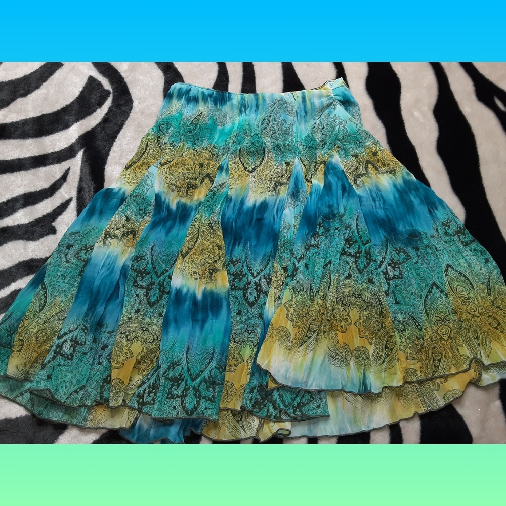 Blue & Green Flowy Dress Skirt